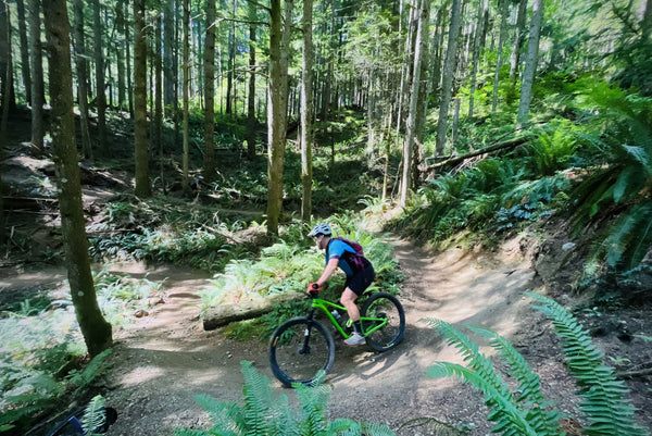 2 men in helmets with bikes