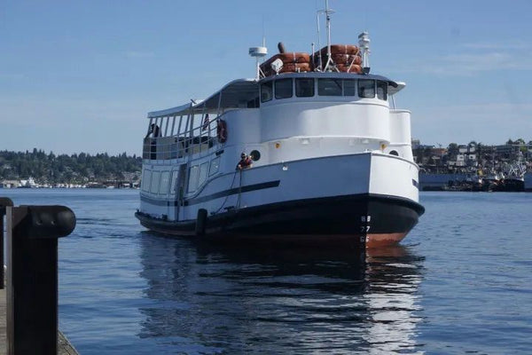 family on boat