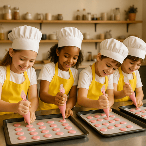 Children making Macarons