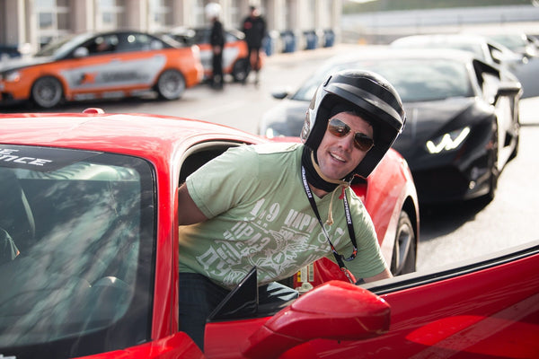 Race a black Ferrari