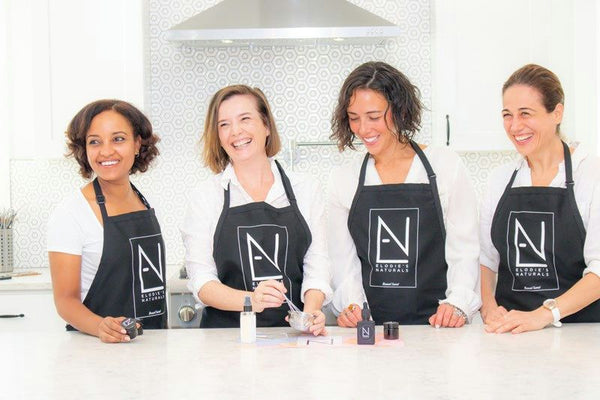 table full of cakes and flowers