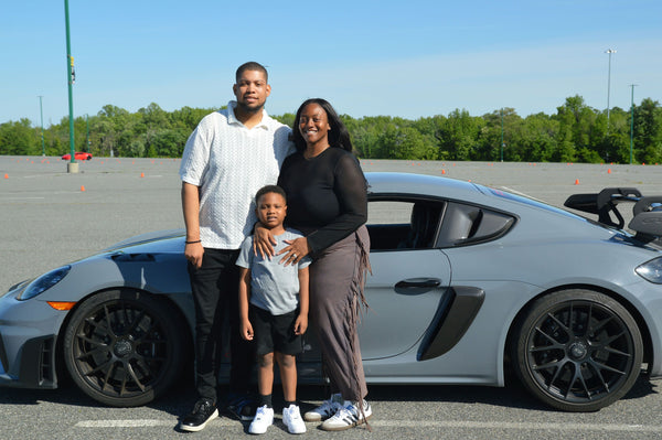 man driving convertible