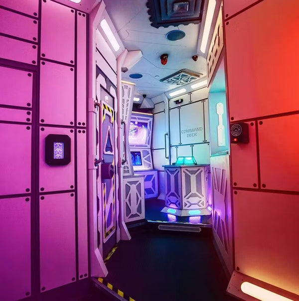 four people in escape room game