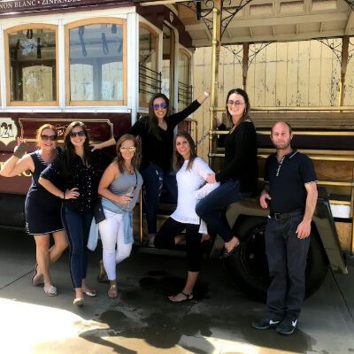 trolley and fountain