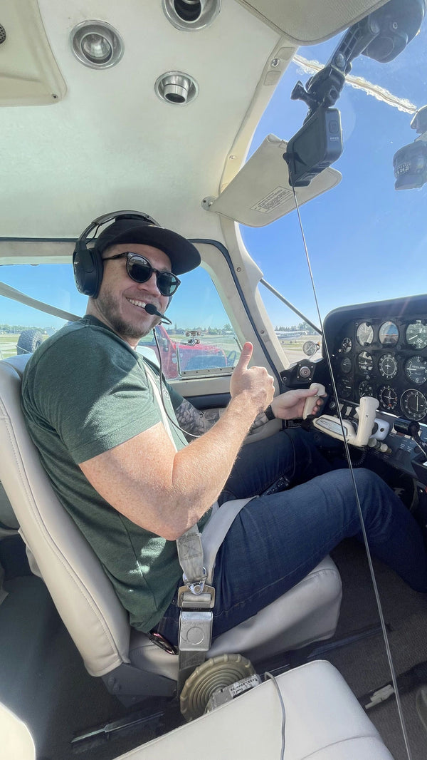 parked plane side view