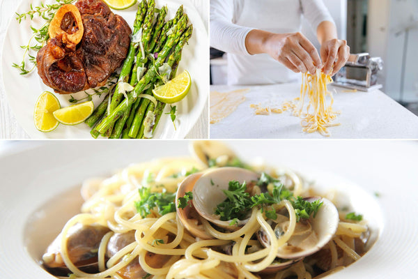 Pizza dough at cooking class