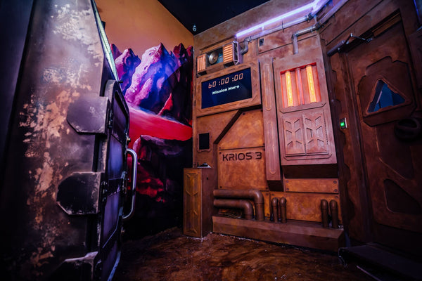 two people in small room