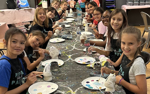 mom and son painting