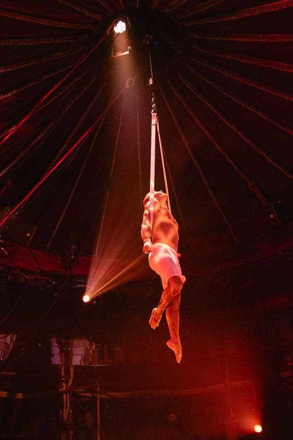 Performer with bubbles