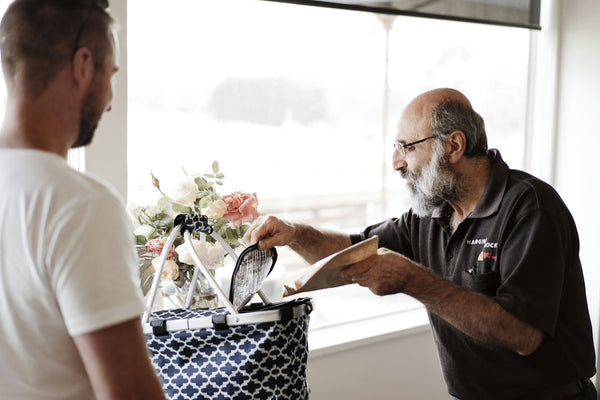 reaching for picnic food
