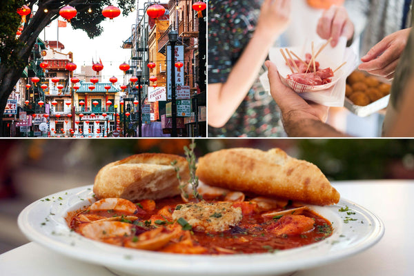 People eating on food tour