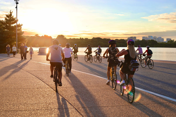 Bike Tour in front of capital on the street