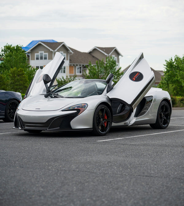 Couple with red super car