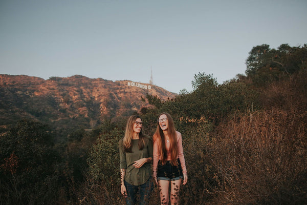 girls with hollywood sign