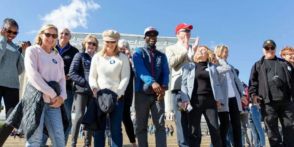 group photo walking