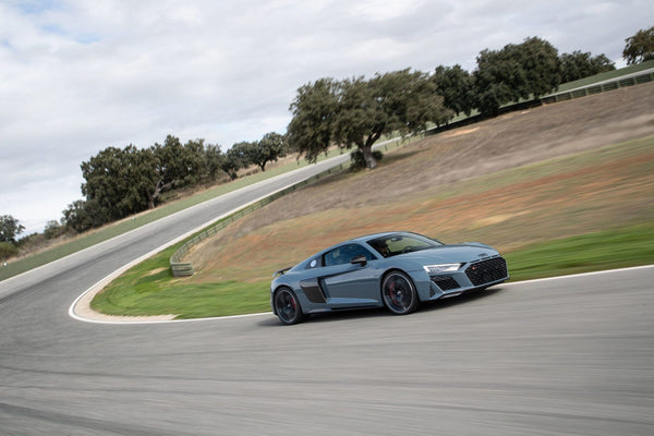 Blue Audi racing
