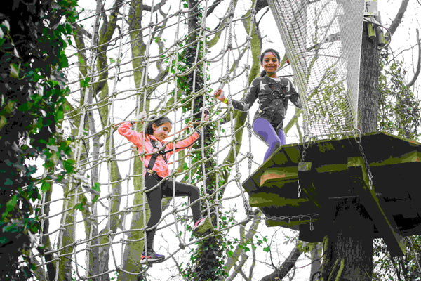 Children on ropes course
