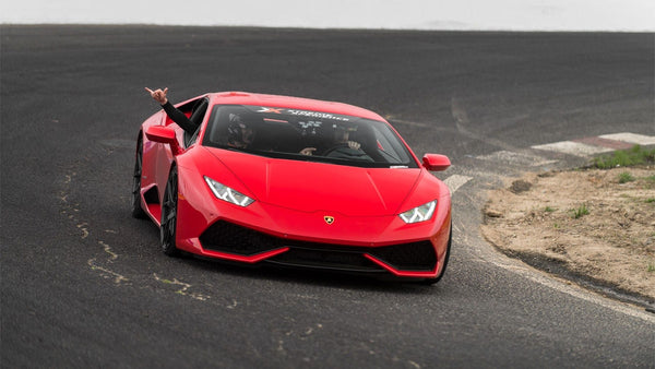 Red Lambo on track