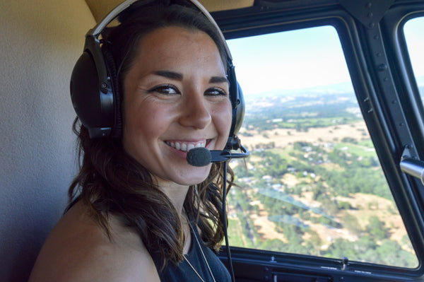 Smiling Woman on Heli