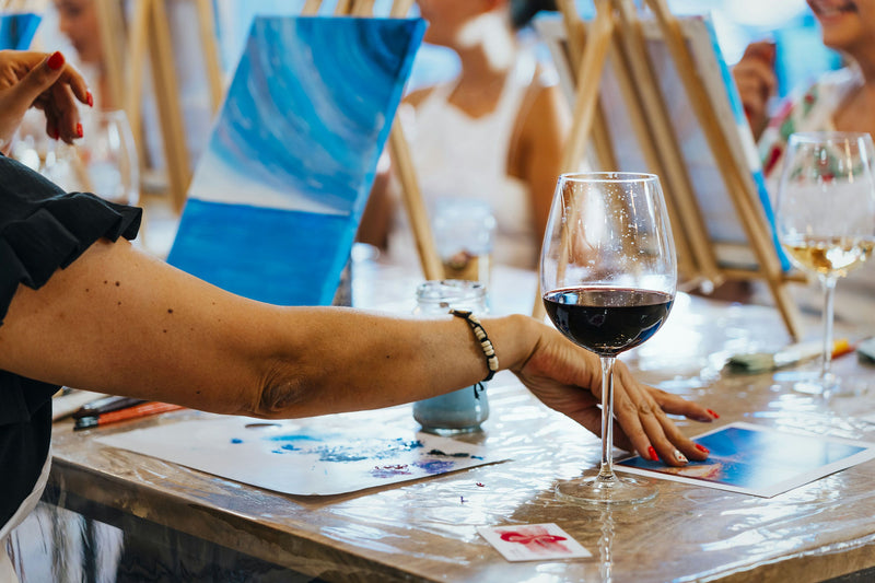Wine glass with painting event