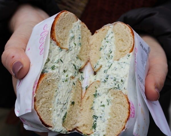 bagel with spread