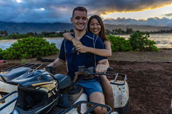 Beachfront ATV & Native Plant Experience (Large ATV Driver) couple driving ATV.jpg