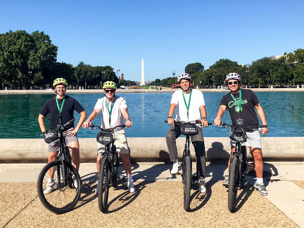 Bike Tour in front of capital on the street