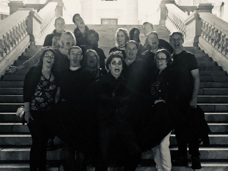 black-and-white-photo-of-people-acting-scared