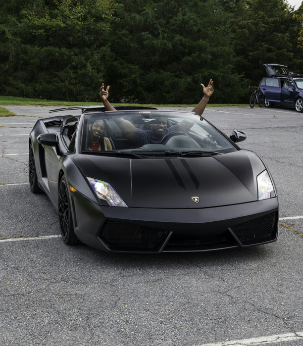 Black race car