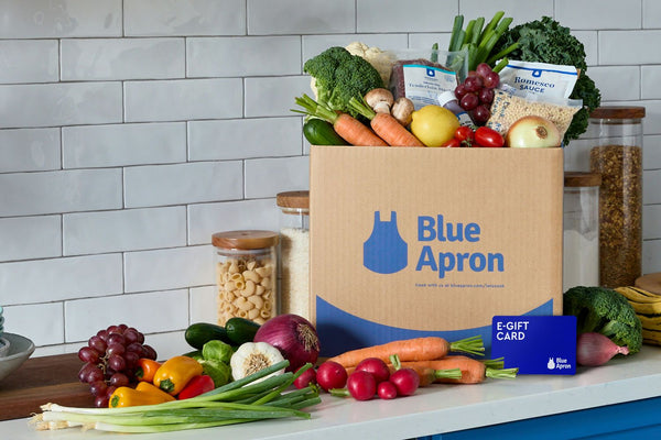 blue apron box of food