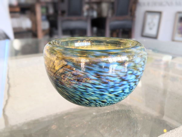 blue glass bowl
