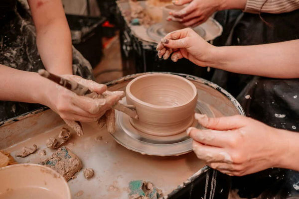 brushing pottery