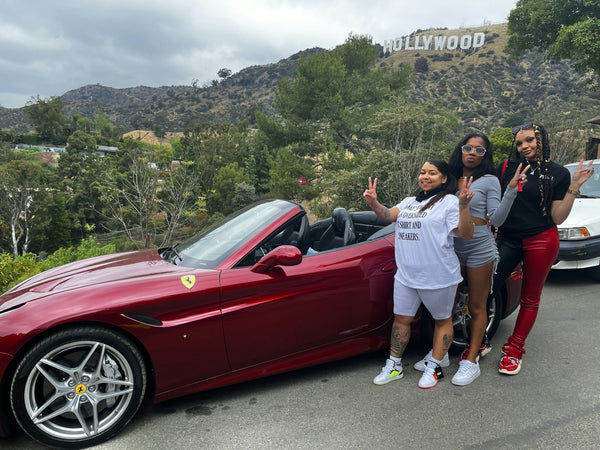 Family in ferrari