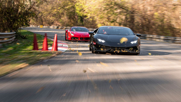 cars racing leaves blowing
