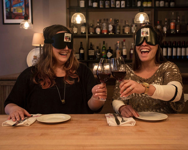 cheers with blindfolds