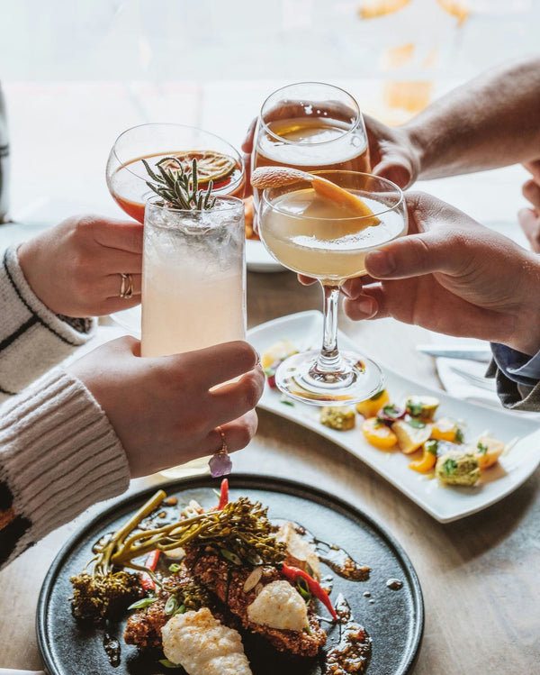 cheers with food