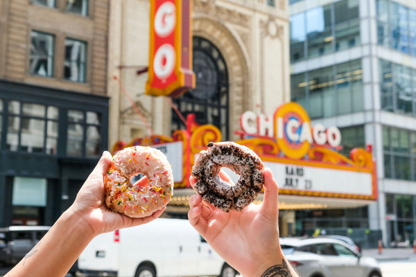 chicago sign with donuts