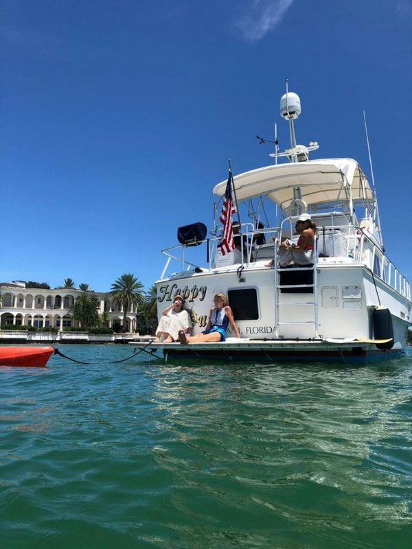 chilling on yacht