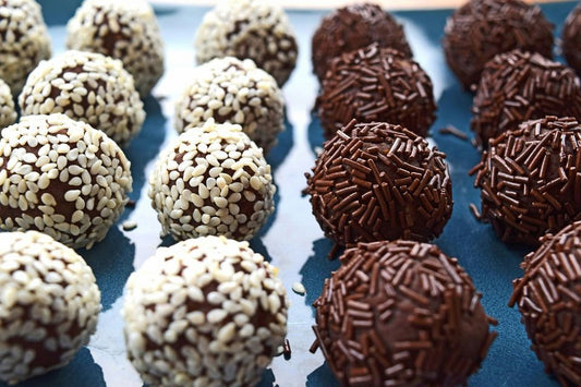 chocaltes with brown and white sprinkles