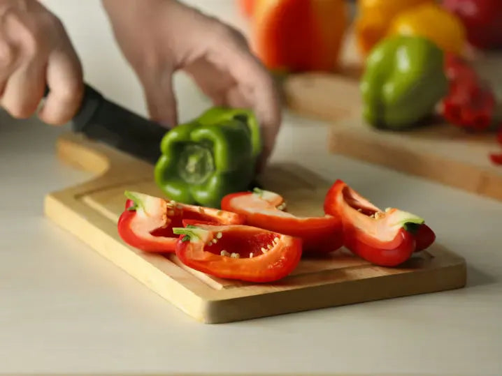 Chopping peppers