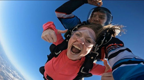 Close up skydiving shot
