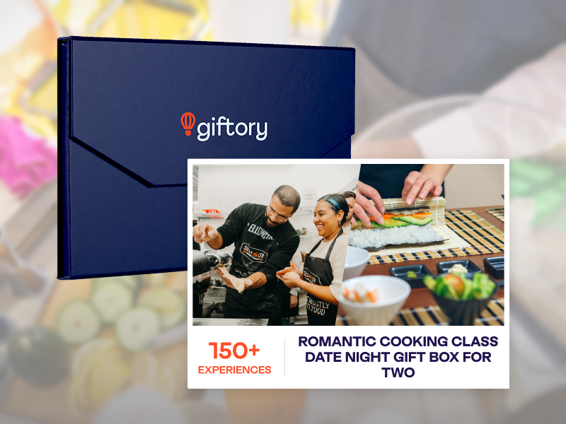 Romantic Cooking Class Date Night Gift Box for Two | Giftory