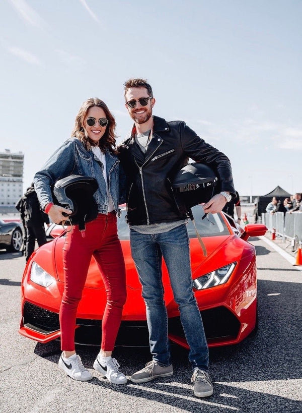 cool couple with  lamborghini