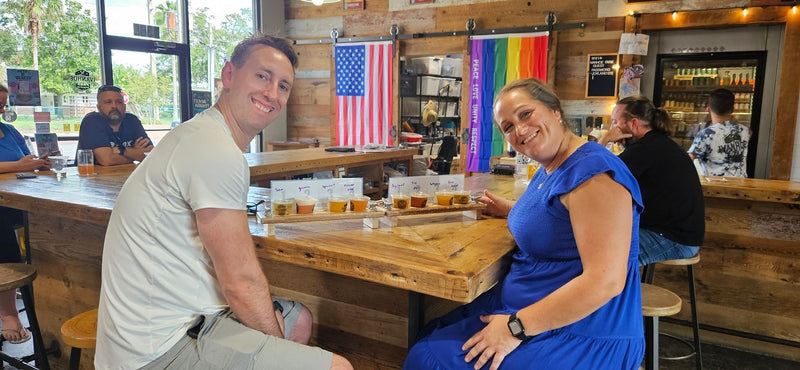 couple-flights-in-a-brewery