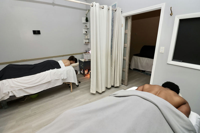 couple on massage tables