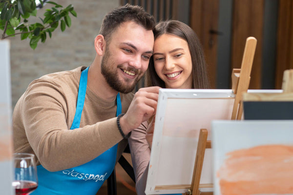 Couple at painting event 56