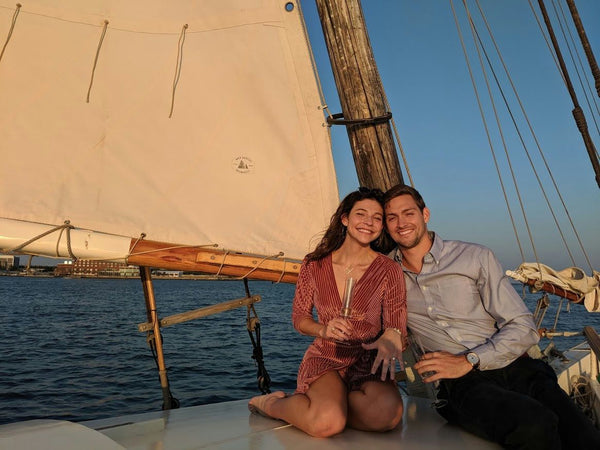 couple sitting on boat