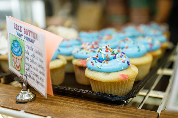 Cupcake with blue frosting
