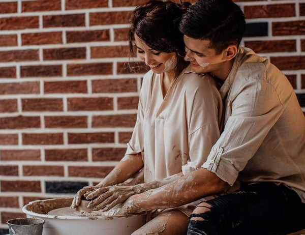 cute pottery date night