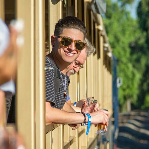 drinking on a train